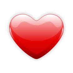 Red shiny heart shape N3