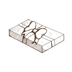 Present box with ribbon and bow N18
