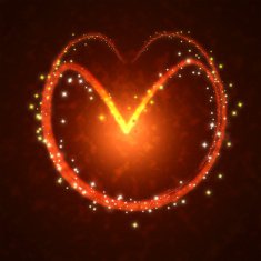 burning heart with sparkles N2