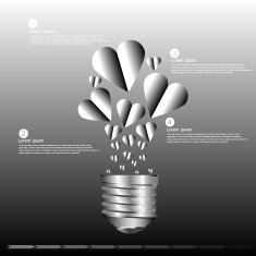 Light bulb in Gray heart