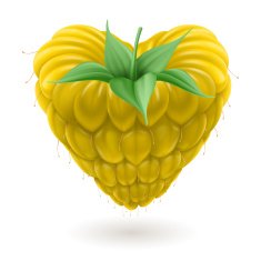 Yellow raspberry heart