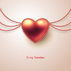 Valentine's Day greeting card with glossy pink heart N2
