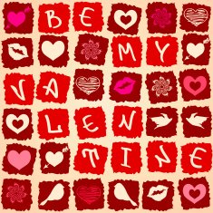 Valentine's greeting card or seamless pattern