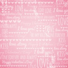 pink background with valentine hearts and wishes text