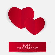 Valentine's card with text and heart shape Vector ilustration N11