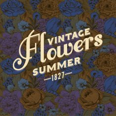 Vintage background with lush flowers N2