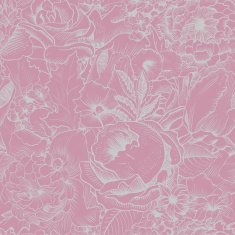Seamless vintage pattern with lush flowers Pink Silver
