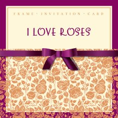 Elegant card with gold garden roses