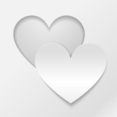 Cut out paper heart Valentines day card