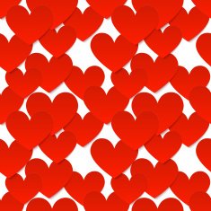 Red vector paper hearts at white background