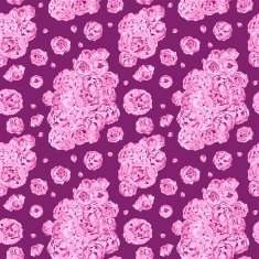 Seamless violet pattern with flowers of peonies