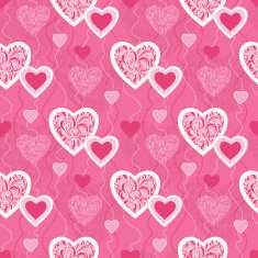 Seamless pattern with decorative hearts N5