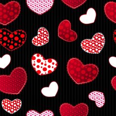 Red and Black Love Valentin's Day Seamless Pattern N2