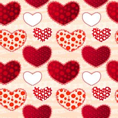 Red and Pink Love Valentin's Day Seamless Pattern