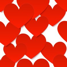 Red vector paper hearts at white background N2