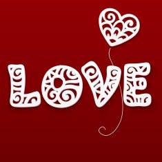 Vector cut out paper lacy love sign N2