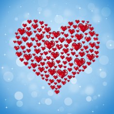 Big Shape Of Red Hearts