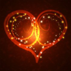 burning heart with sparkles N3