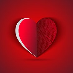 paper heart shape greeting card
