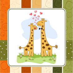 Funny giraffe couple in love