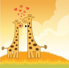 Funny giraffe couple in love N4