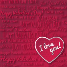red background with valentine heart and wishes text N5