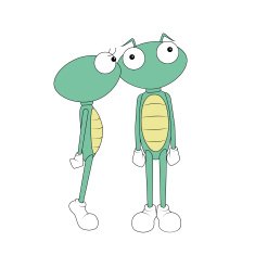 kissing cartoon martians