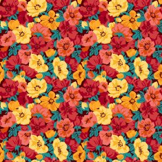Floral pattern seamless retro Anemones N3