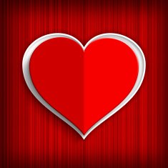 Valentines Day background - red paper heart