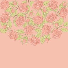 Floral background with rose in pastel tones N2