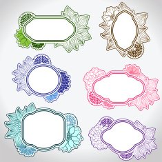 Set of different vintage frames vector illustration
