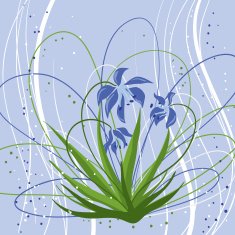 Pastel background with blue snowdrops Vector illustration N2