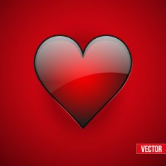 Red realistic heart Valentines day card N3
