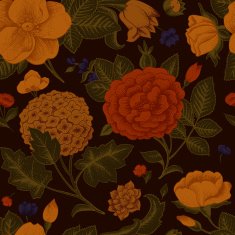 Seamless pattern with vintage flowers N10