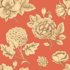 Seamless pattern with vintage flowers N12