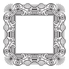 Frame vintage border decorative pattern vector design N2