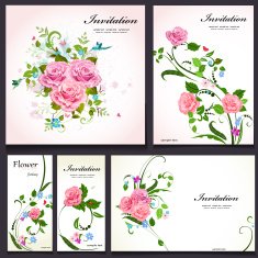 Set of floral cards for your design N4