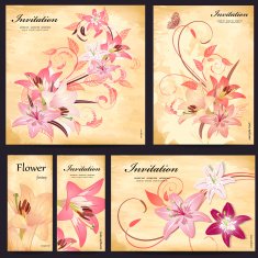 Set of floral cards for your design N5