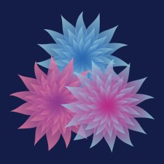 Bunch of Lilac and Blue Flowers on Dark Background