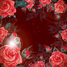 Romantic Vintage Rose Frame N2
