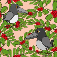 Little birds sing songs Seamless texture