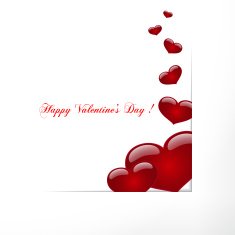 Hearts on a white background Happy Valentine's Day Vector