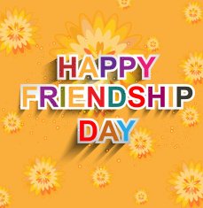 Beutiful Happy Friendship day text colorful background vector