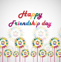 Flowers background with Happy Friendship Day design vector