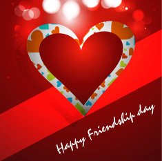 Beutiful red background Happy Friendship day vector illustration