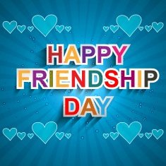 Fantastic Happy Friendship day text blue colorful background vector