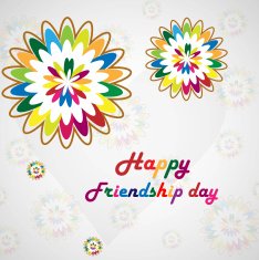 Happy friendship day flowers background vector