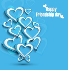 Beutiful Happy Friendship day background with blue colorful hearts vector