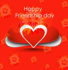 Happy Friendship day background with red colorful heart design vector