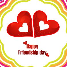 Happy Friendship Day design with hearts vector illustration